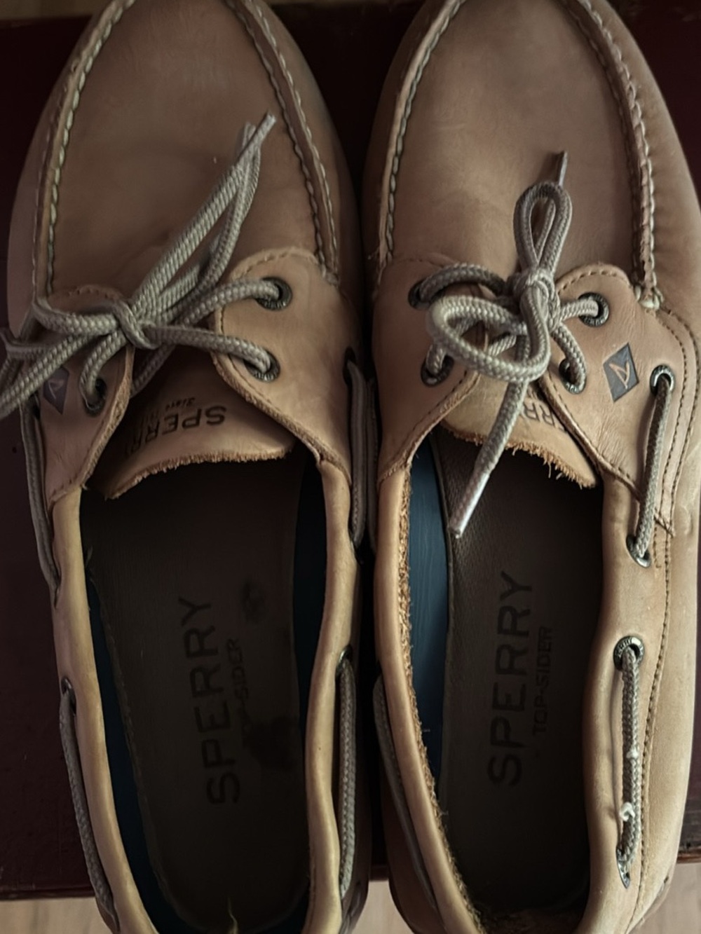 Sperry Men's Beige/Tan Leather 2-Eye Boat Shoes